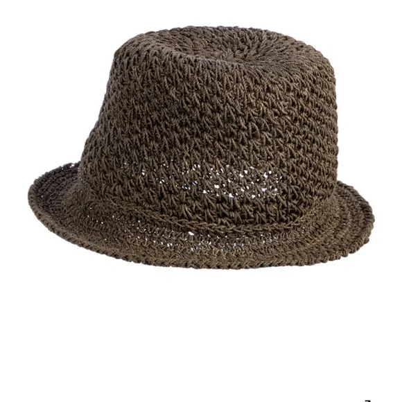 Janessa Leone Khaki green straw bucket Hat - Picture 2 of 9